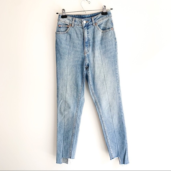 ASOS Cheap Monday Donna Skinny Jeans Dollar Blue  High Rise Waist Denim Size 25 - Picture 4 of 16